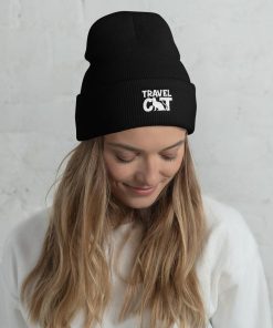 Travel Cat Cuffed Beanie